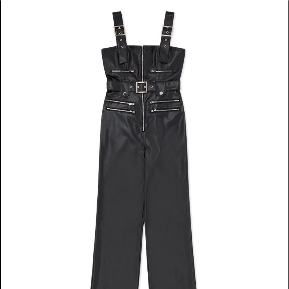Vegan Leather Moto Jumpsuit